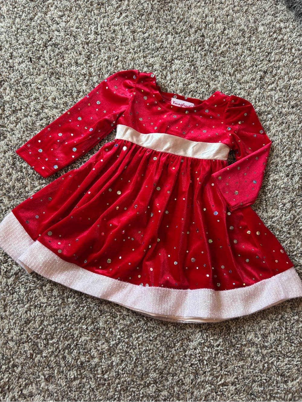 Younghearts Girls Holiday Red and White Dress
